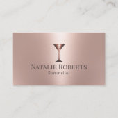Wine Bartender Sommelier Modern Roos Gold Visitekaartje (Voorkant)