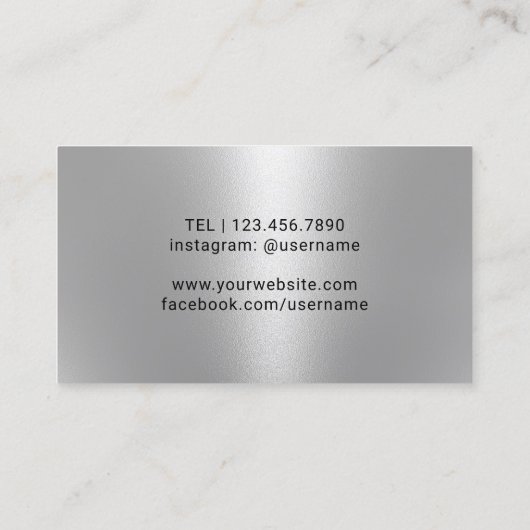 Wine Bartender Sommelier Professional Black Visitekaartje (Achterkant)