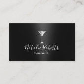 Wine Bartender Sommelier Professional Black Visitekaartje (Voorkant)