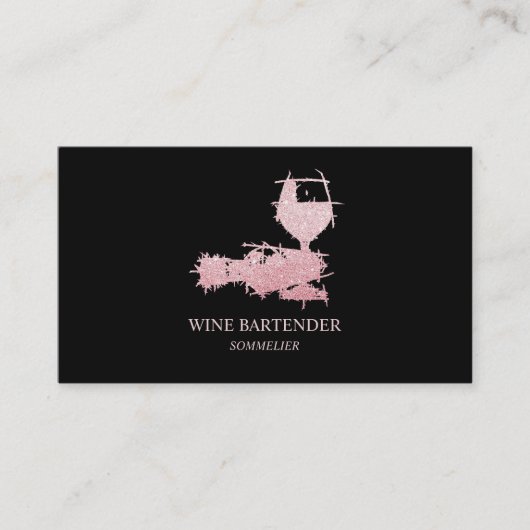Wine Bartender Sommelier Roos Gold Visitekaartje (Voorkant)