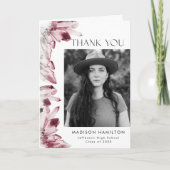 Wine Berry Waterverf Crystals Foto Afstuderen Bedankkaart (Voorkant)