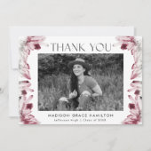 Wine Berry Waterverf Crystals Foto Afstuderen Bedankkaart (Voorkant)