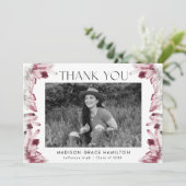 Wine Berry Waterverf Crystals Foto Afstuderen Bedankkaart (Staand voorkant)