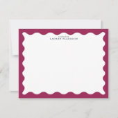 Wine Berry Wavy Frame Note Card Kaart (Voorkant)