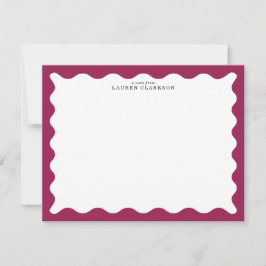 Wine Berry Wavy Frame Note Card Kaart
