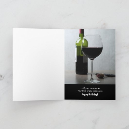 Wine Birthday Kaart (Binnen)