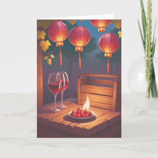 Wine Birthday Wishes Kaart (Voorkant)
