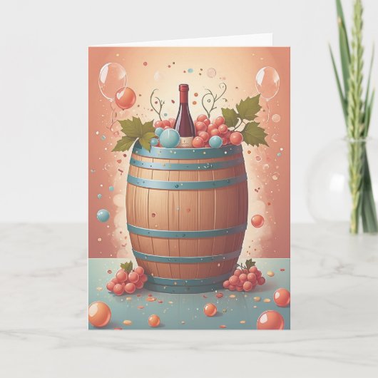 Wine Birthday Wishes Kaart (Voorkant)