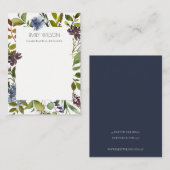 WINE BLUE GREEN PEONY WREATH KETTING DISPLAY VISITEKAARTJE (Voorkant / Achterkant)