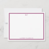 Wine Border Monogram briefpapier Kaart (Voorkant)