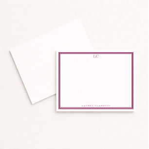 Wine Border Monogram briefpapier Kaart