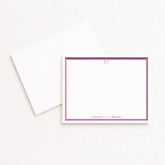 Wine Border Monogram briefpapier Kaart