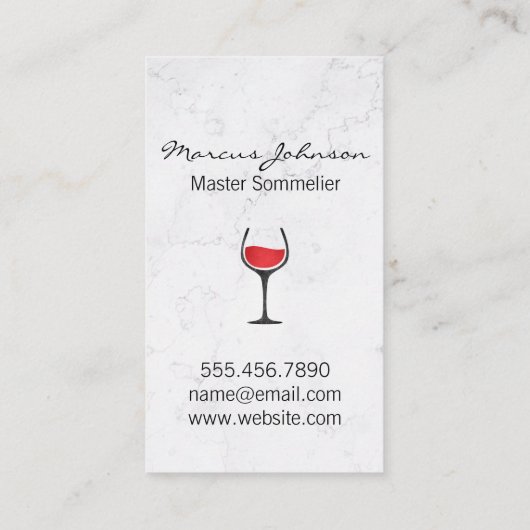 Wine Bottle and Glasses | Wine Stain Visitekaartje (Achterkant)