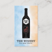 Wine Bottle & Glass | Monogram Visitekaartje (Voorkant)