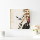 Wine Bottle Wall Clock Vierkante Klok (Huis)