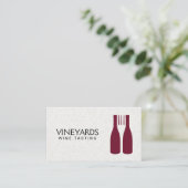 Wine Bottles Fork Logo Visitekaartje (Staand voorkant)