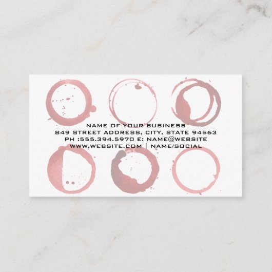 Wine Bottles | Winery Visitekaartje (Achterkant)