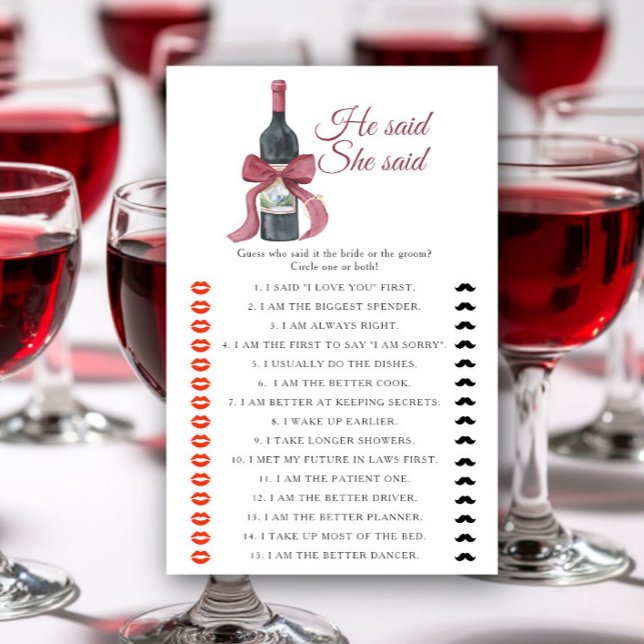 Wine Bridal shower He said she said game (Creator heeft geüpload)