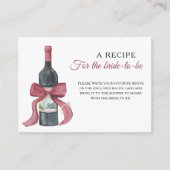 Wine bridal shower Recipe for the bride to be Informatiekaartje (Voorkant)