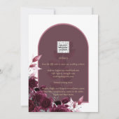 Wine Burgundy Rozen Gold Text Weddenschap Kaart (Achterkant)