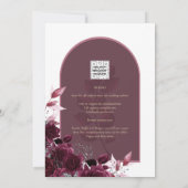 Wine Burgundy Rozen Gold Text Weddenschap Kaart (Achterkant)