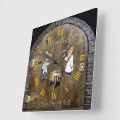 Wine Cellar Clock ~ Man Cave ~ In Vino Veritas ~ Vierkante Klok (Hoek)