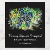 *~* Wine Cellar Grape Cluster Vineyard AR21 Winery Wijn Etiket (Enkel label)