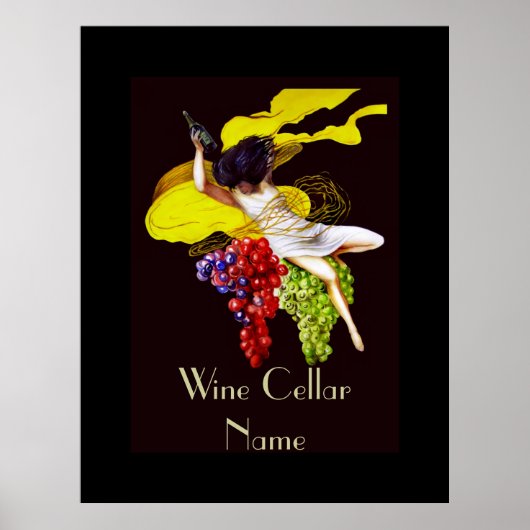 Wine Cellar Lady Edit Name Sign Poster (Voorkant)