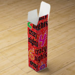 Wine Chanukah Box Red acht nachts Wijn<br><div class="desc">Personaliseer me door een bericht overal op deze wijndoos met een doopvontstijl, een kleur, en een grootte van uw keus toe te voegen. Ook veel tekstbewerkingsgereedschappen. Maak het leuk! Bedankt voor het stoppen en winkelen. Uw bedrijf wordt zeer gewaardeerd. Geniet! Chag Chanukah/Hanukkah!!! Stijl: Wijn Gift Box Dress elke fles in...</div>