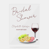 Wine & Charcuterie Bridal Shower Acryl Bord (Voorkant)