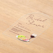 Wine & Charcuterie Bridal Shower Acryl Uitnodigingen (Laagn)
