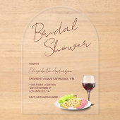 Wine & Charcuterie Bridal Shower Acryl Uitnodigingen (Voorkant)