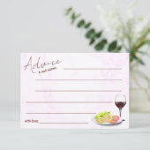 Wine & Charcuterie Bridal Shower Advice Card (Staand voorkant)