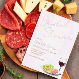 Wine & Charcuterie Bridal Shower Folie Uitnodiging