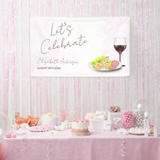 Wine & Charcuterie Bridal Shower Spandoek (Feest)
