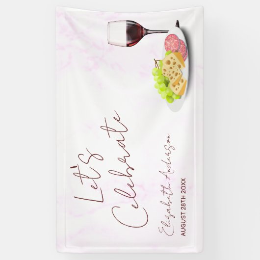 Wine & Charcuterie Bridal Shower Spandoek (Verticaal)