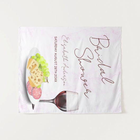 Wine & Charcuterie Bridal Shower Wandkleed (Voorkant (horizontaal))