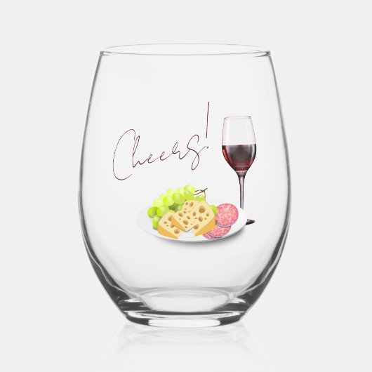 Wine & Charcuterie Bridal Shower Wijnglas Zonder Voet (Voorkant)