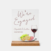 Wine & Charcuterie Engagement Party Acryl Bord (Voorkant)