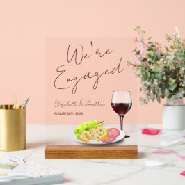 Wine & Charcuterie Engagement Party Acryl Bord