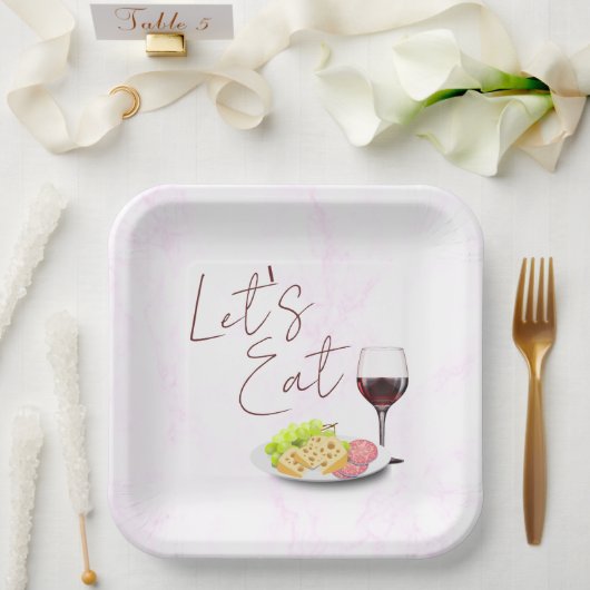 Wine & Charcuterie Engagement Party Papieren Bordje (Huwelijk)