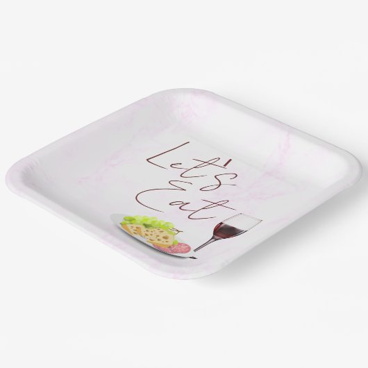 Wine & Charcuterie Engagement Party Papieren Bordje (Gebogen)