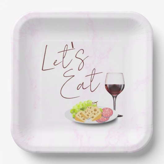 Wine & Charcuterie Engagement Party Papieren Bordje (Voorkant)