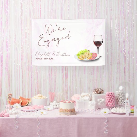 Wine & Charcuterie Engagement Party Spandoek (Feest)