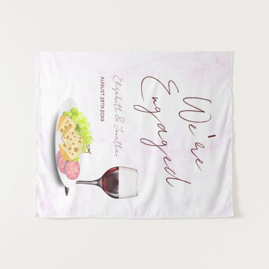 Wine & Charcuterie Engagement Party Wandkleed (Voorkant (horizontaal))