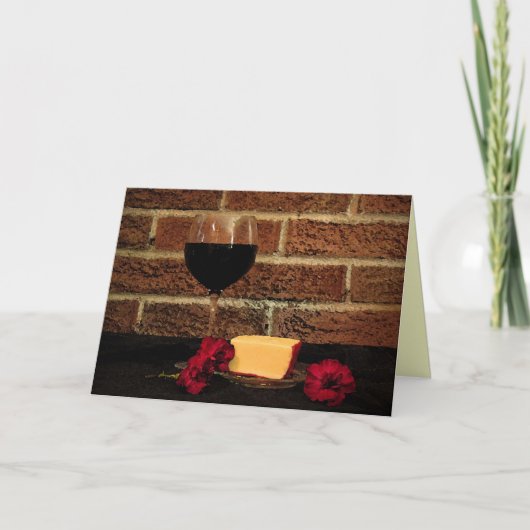 Wine & Cheese Birthday Kaart (Voorkant)