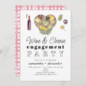 Wine & Cheese Charcuterie Board Verlovingsfeest Kaart (Voorkant / Achterkant)