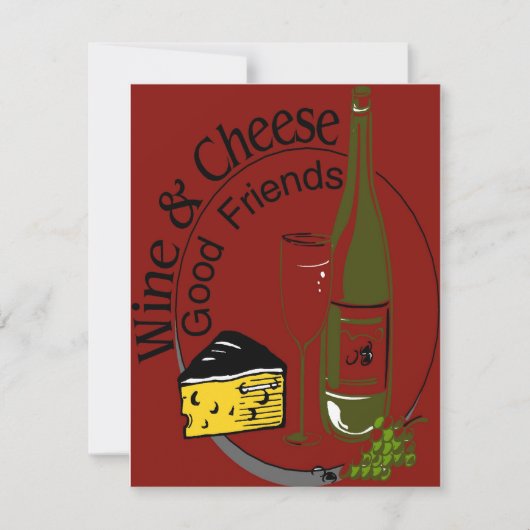 Wine Cheese Friends Kaart (Voorkant)