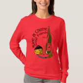 Wine Cheese Friends T-shirt (Voorkant)