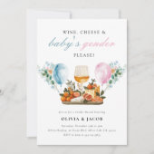 Wine & Cheese Gender Reveal Party Kaart (Voorkant)